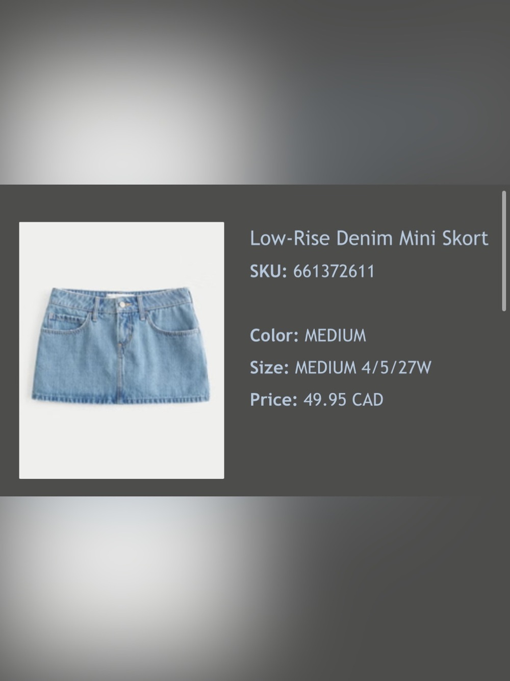 Hollister Low Rise Denim Skirt